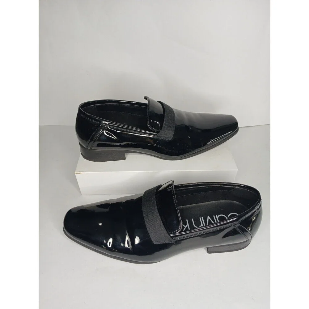 Calvin Klein Bernard Black Patent Loafers Men’s Size 11 Slip On Dress Shoes